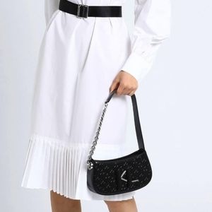 Black Karl Lagerfeld saddle chain baguette bag. New Never worn or used